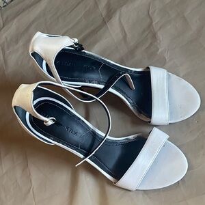 Genuine Leather Kendall & Kylie White Heeled Sandals